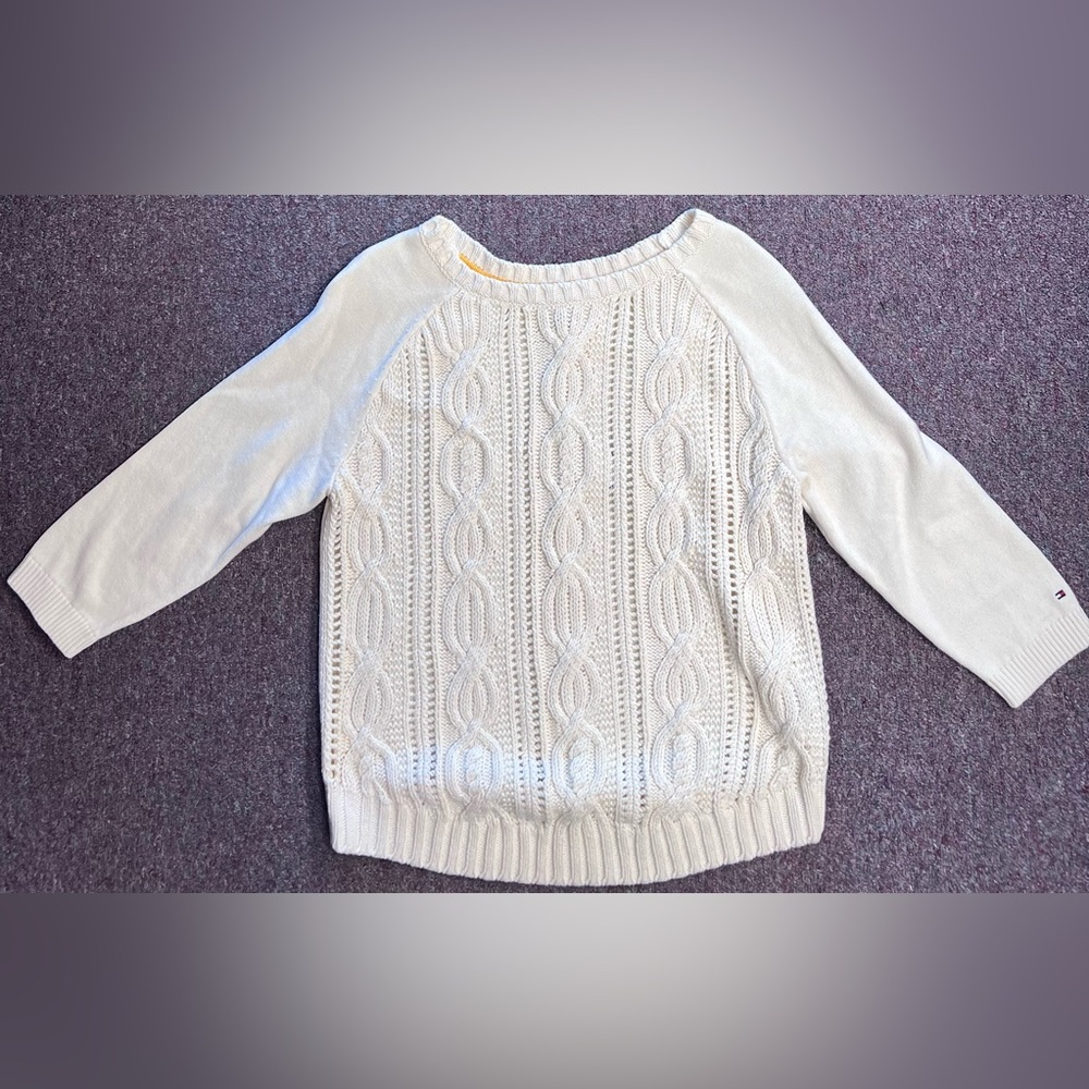 Tommy Hilfiger Cream Cable Knit Sweater
